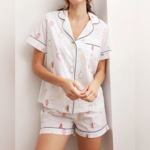 Printfresh Fruit Embroidered Short Pajama Set Washed but unworn